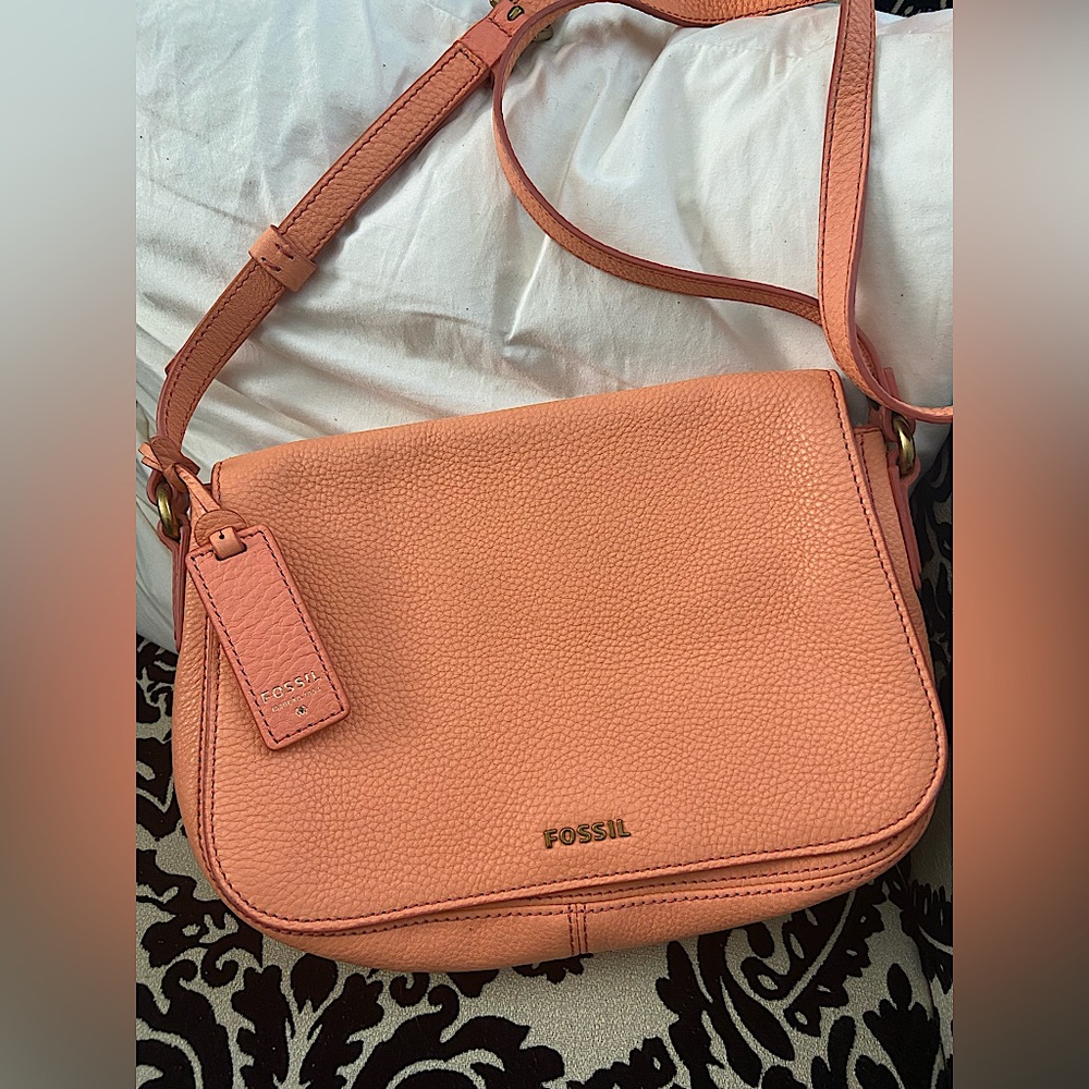 Fossil, pebbled, leather Crossbody purse